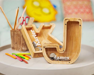 LetterMe - Personalized Wooden Letter Piggy Bank