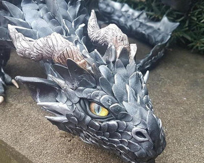 Draco - Large Squatting Dragon Sculpture
