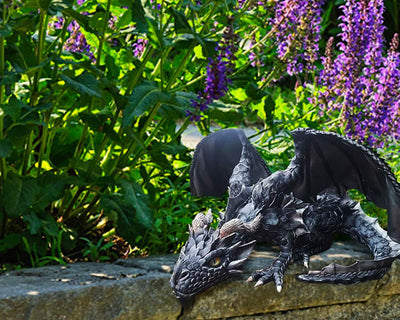 Draco - Large Squatting Dragon Sculpture